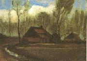 Vincent Van Gogh Farmhouse Among Trees oil painting on canvas